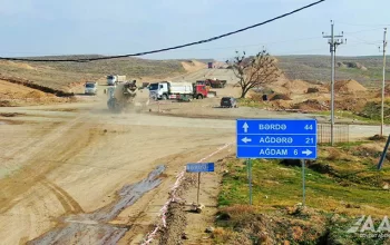Əsgəran yolunun inşasına başlanıldı - Fotolar